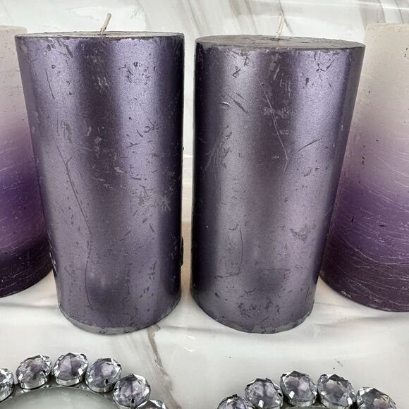 Purple Decorative Bedazzled Candles & Holders Single Wick & Battery Operated - Picture 6 of 14